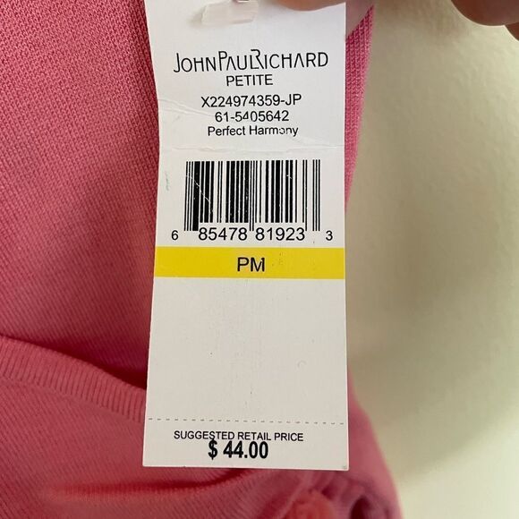 NWT John PaulRichard Petite Pink Top Size PM - Picture 5 of 6